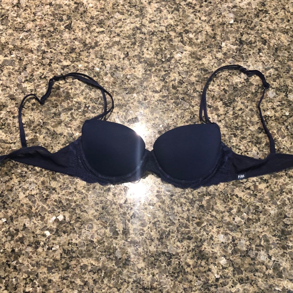 PINK Bra - 32B - Padded - Navy